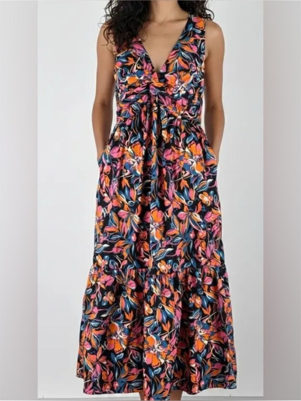 French Connection Floral Twist Front Dress